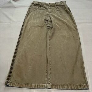 American Eagle Outfitters-14/34x29-Wide Leg Baggy Pant Military Olive Skate-4206